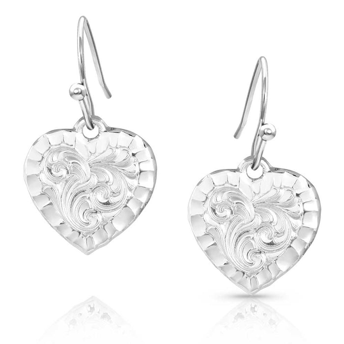 Montana Silversmith Chiseled Heart Earrings