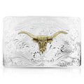 Montana Silversmith Iconic Western Longhorn Silver Belt Buckle