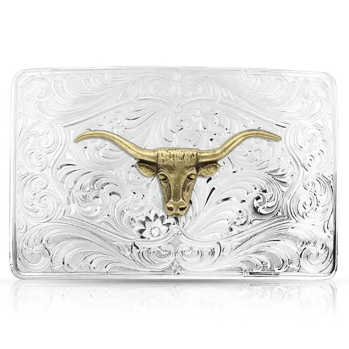 Montana Silversmith Iconic Western Longhorn Silver Belt Buckle