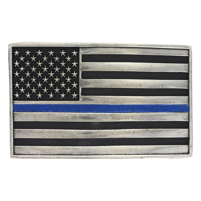 Montana Silversmith Stand behind the Blue Line Flag Attitude Buckle