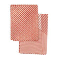 Raine & Humble Multi Grid Tea Towel Pack (2pc) - Red | Koop.co.nz