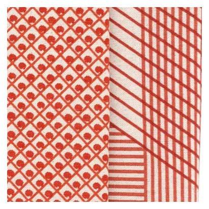 Raine & Humble Multi Grid Tea Towel Pack (2pc) - Red | Koop.co.nz