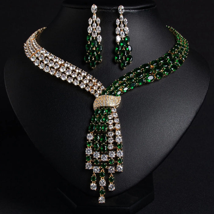 Multi-layered Tassel Silver Crystal Tassel Bridal Jewelry Set JW038 Sheer Fairy