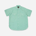 MULTI POCKET HICKORY WORK SHIRT - STRIPE GREEN