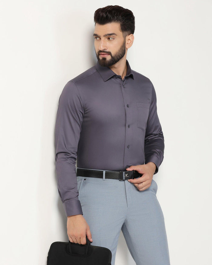 Non Iron Formal Dark Purple Solid Shirt - Rolf
