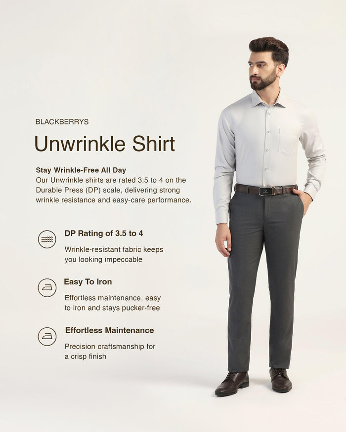 Non Iron Formal Grey Textured Shirt - E31