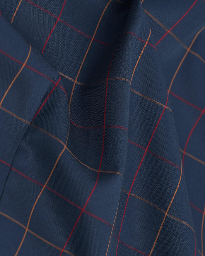 Non Iron Formal Navy Check Shirt - Boston
