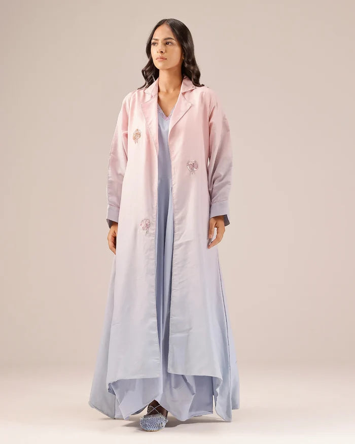 Ocean Dusk Dress & Jacket (Pink To Blue)