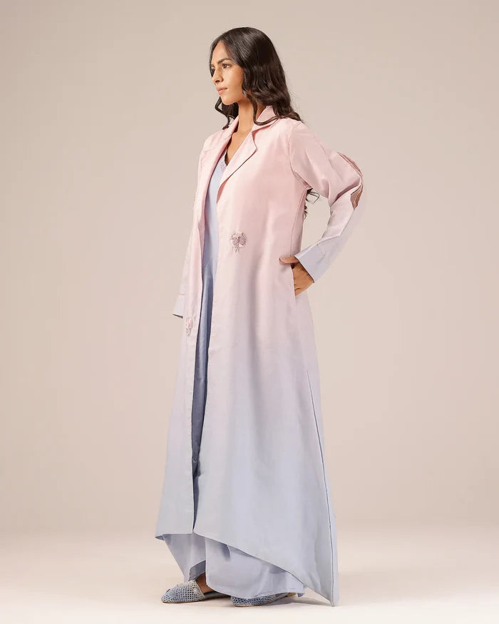 Ocean Dusk Dress & Jacket (Pink To Blue)
