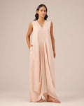 Pink Ocean Dusk Sleeveless Cotton Dress - OurDve