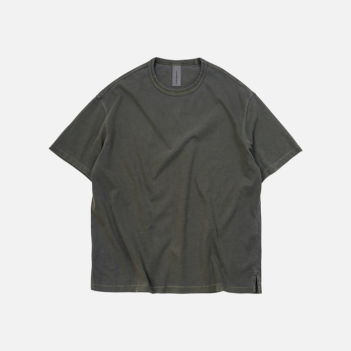 OG PIGMENT DYEING HALF TEE - OLIVE