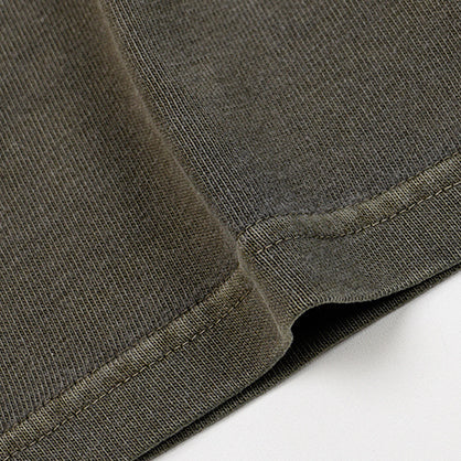 OG PIGMENT DYEING HALF TEE - OLIVE