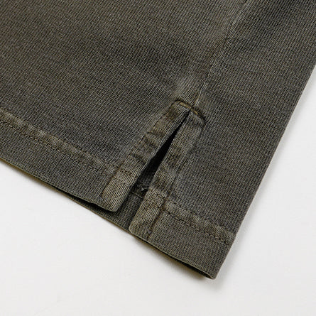 OG PIGMENT DYEING HALF TEE - OLIVE