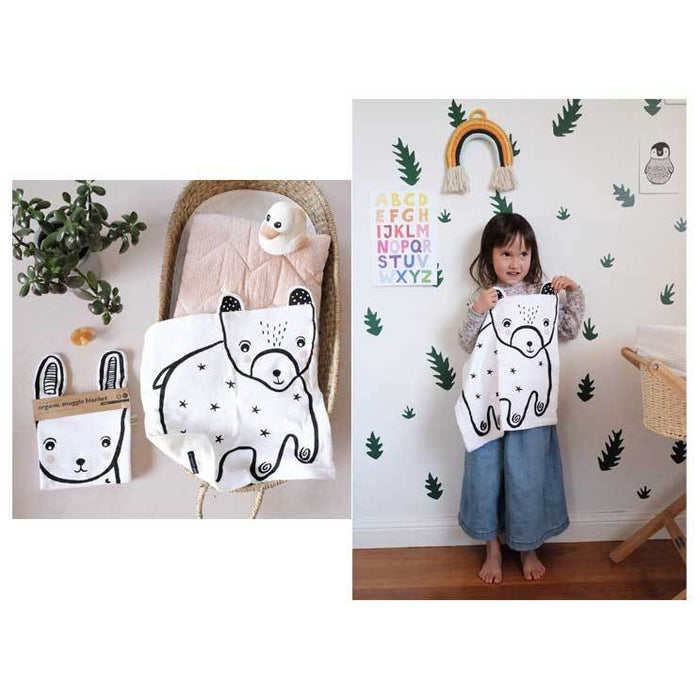 Wee Gallery Organic Snuggle Blanket - Bear | Koop.co.nz