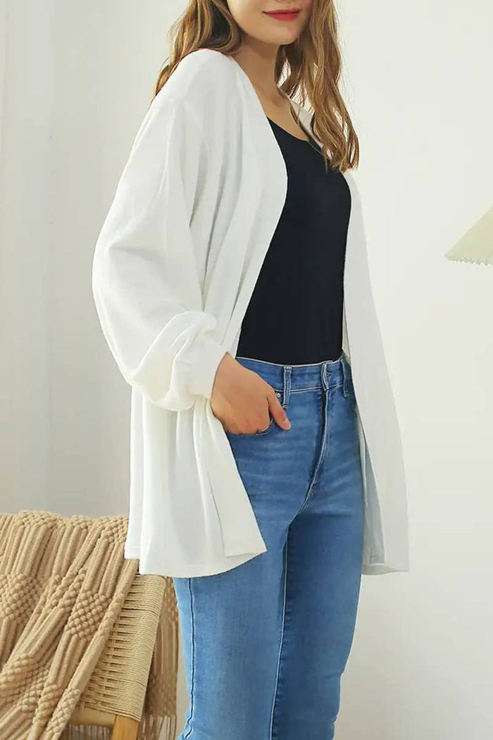 Oversized Open-Front Knit Cardigan