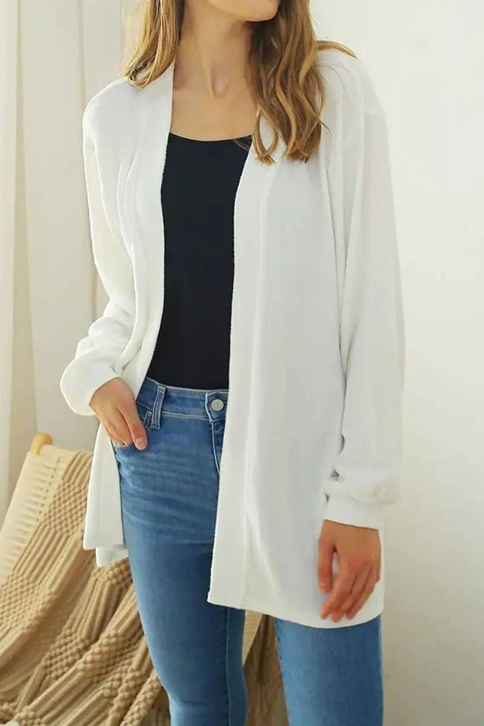 Oversized Open-Front Knit Cardigan
