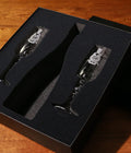 Pair of Crystal Champagne Flutes, Engraved with an Add Your Own Bottle Gift Box