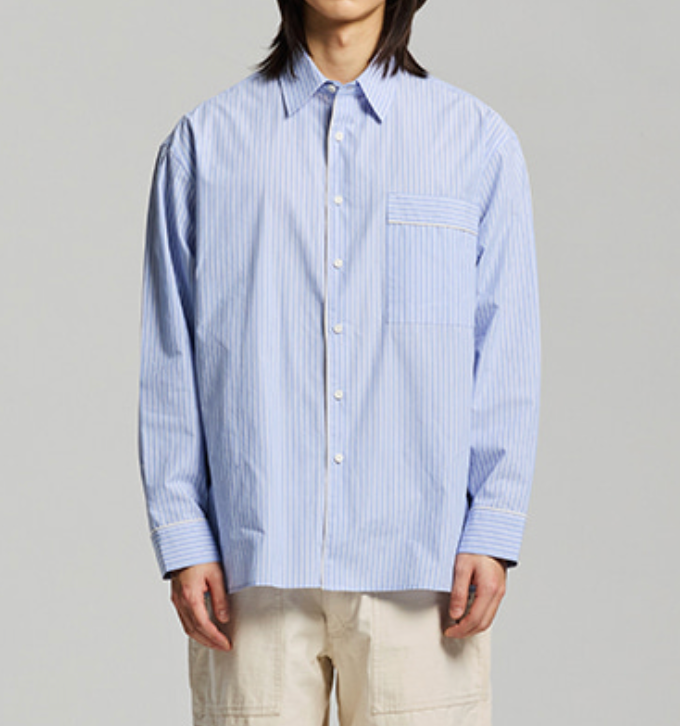 PAJAMA STRIPE SHIRT - BLUE