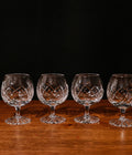 Panel Style Set Of Four of Brandy Goblets, Engraved & In A Gift Box
