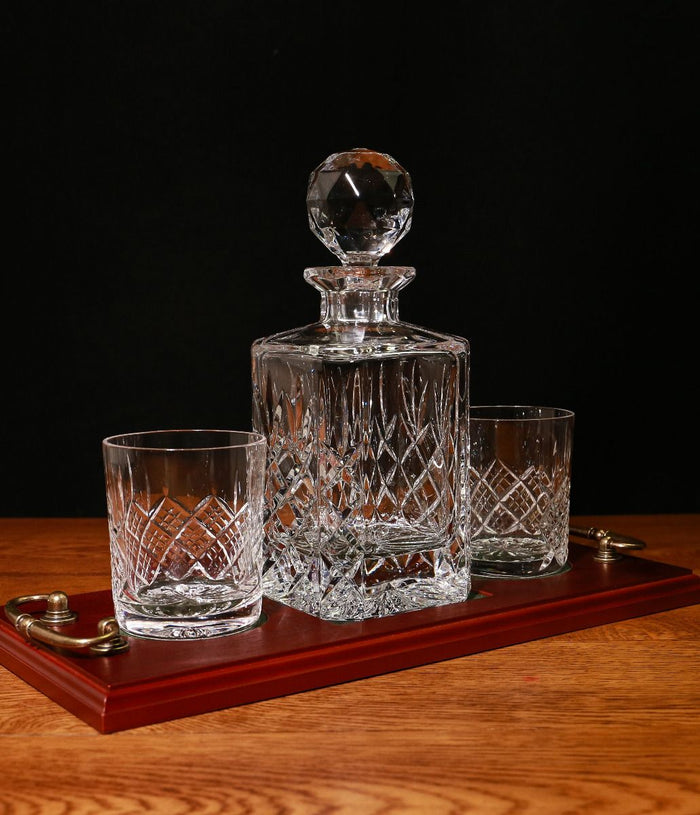 Panel Style Whisky 3 Piece Hosting Tray Set