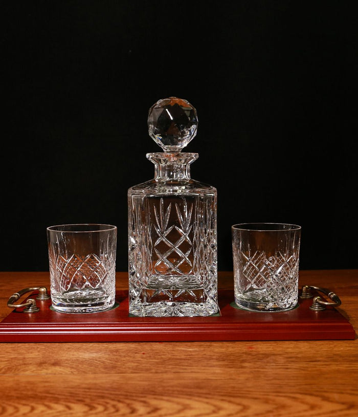 Panel Style Whisky 3 Piece Hosting Tray Set