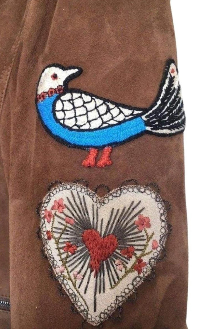 Gucci Patches Embroidered Suede Jacket - Runway Catalog
