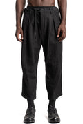 D.Hygen | SS26 - Patchwork Jacquard Tucked Wide Cropped Pants, ST107-1626S
