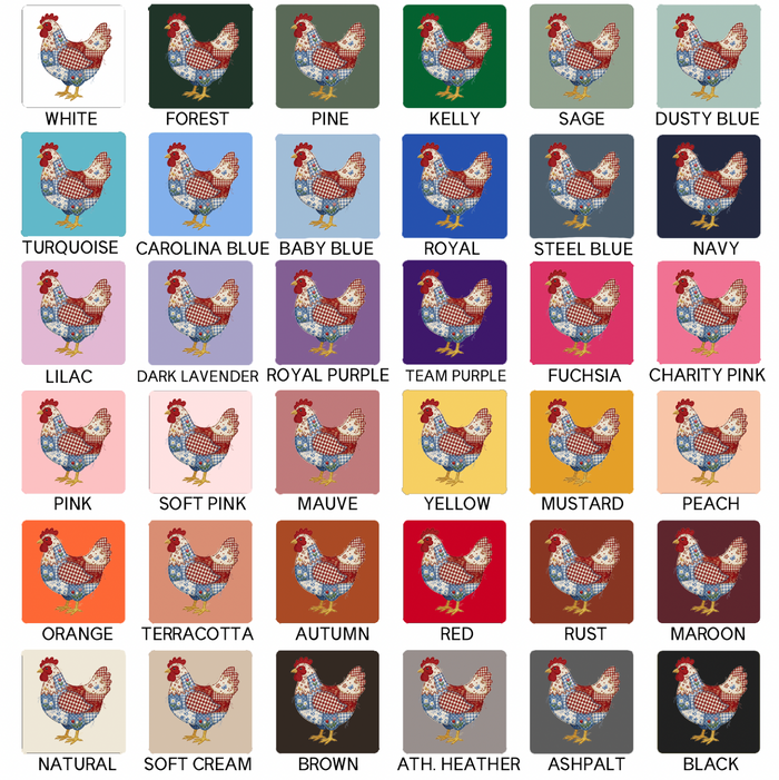 Patriotic Patchwork Chicken- Bella Canvas T-Shirt