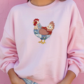 Patriotic Patchwork Chicken– Crewneck