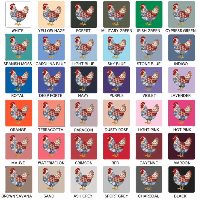 Patriotic Patchwork Chicken– Crewneck