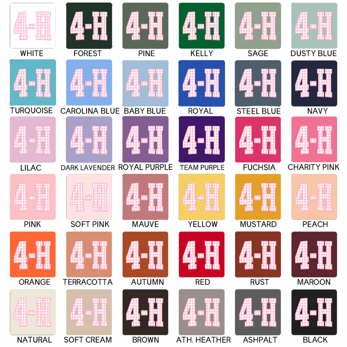 Pink Checker 4-H- Bella Canvas T-Shirt
