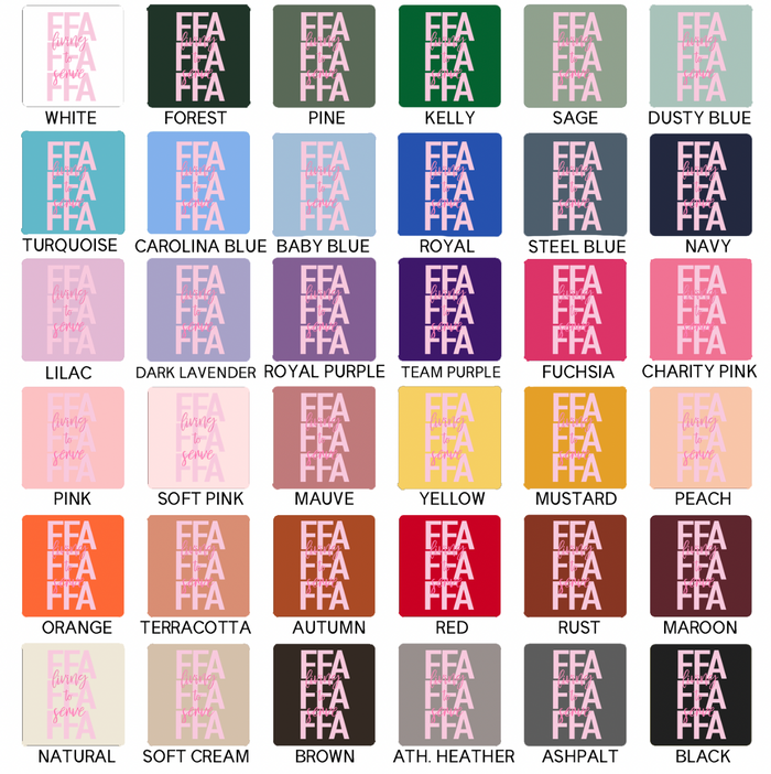 Pink FFA Living To Serve- Bella Canvas T-Shirt