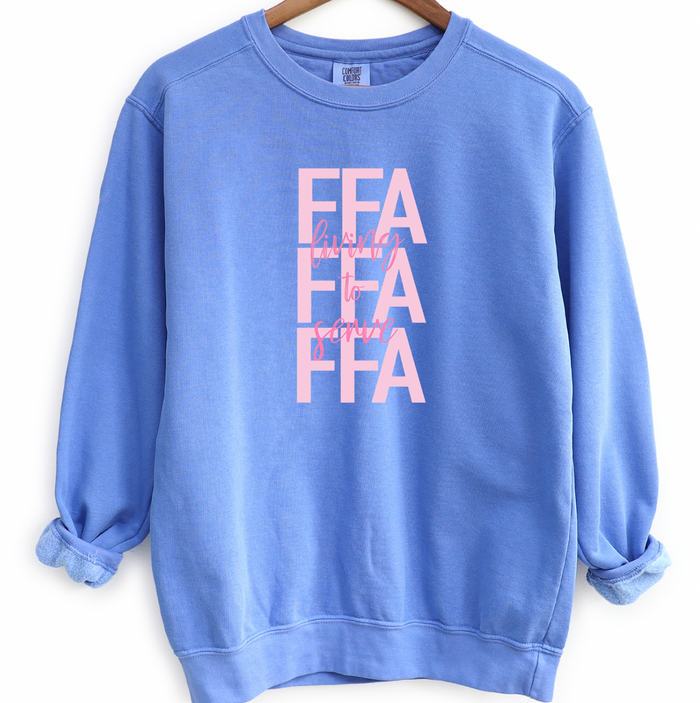 Pink FFA Living To Serve– Crewneck