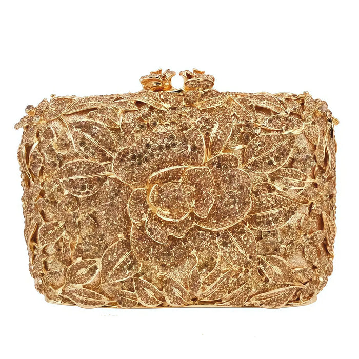 Pink Gold Floral Lace Clutch HB011 Sheer Fairy