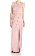 BCBGMAXAZRIA Pink Mylie Front Slit Long Dress - Runway Catalog