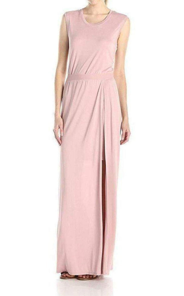 BCBGMAXAZRIA Pink Mylie Front Slit Long Dress - Runway Catalog