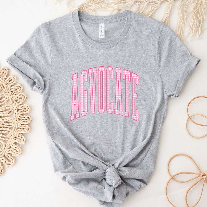 Pink Plaid Agvocate- Bella Canvas T-Shirt