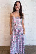 Polka Dot Rally Maxi Skirt Light Blue, adeline boutique, dallas boutique, boutique