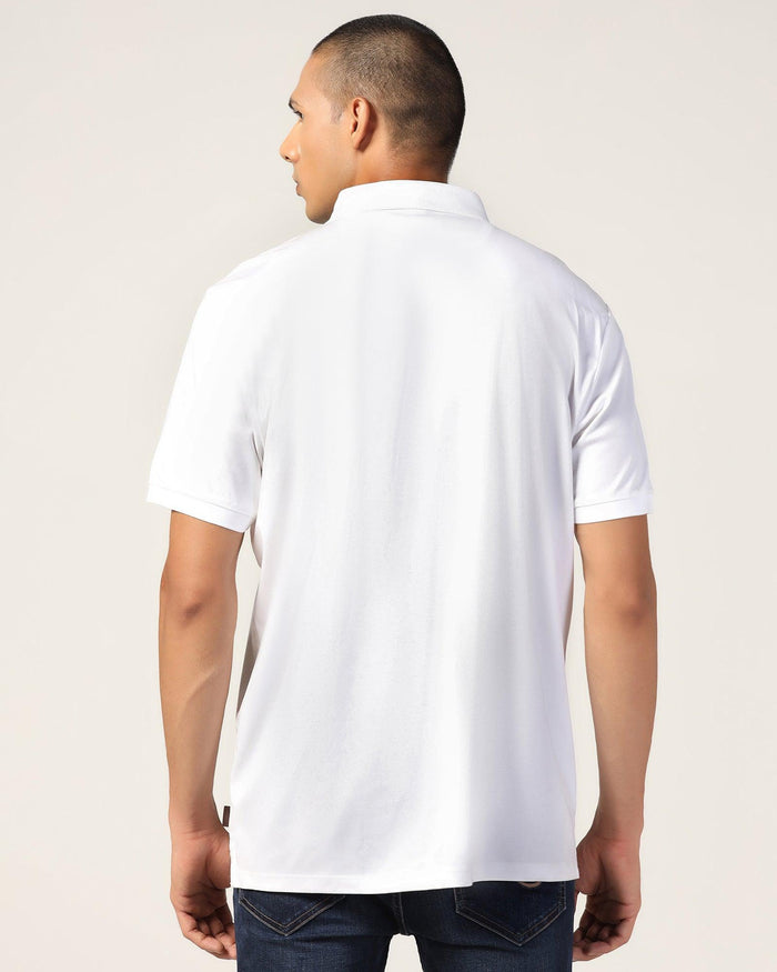 Polo White Solid T-Shirt - Toll