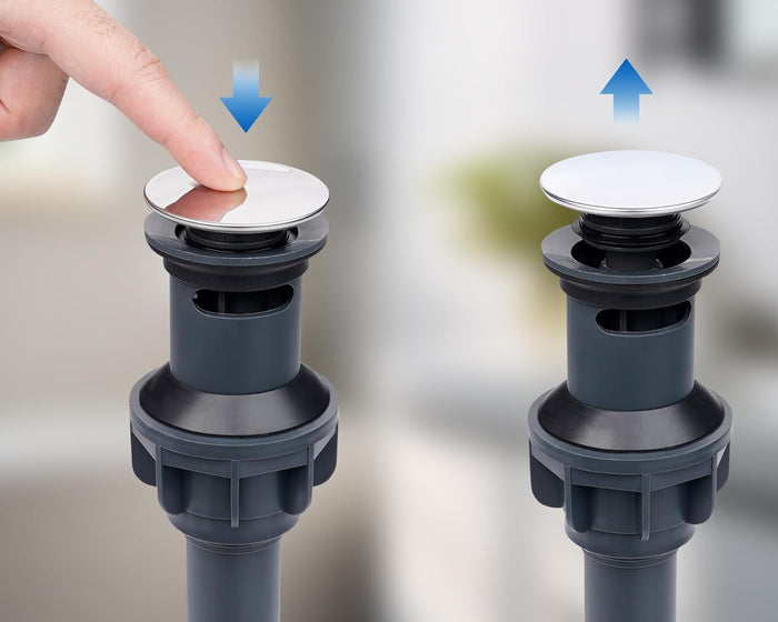 Push and Seal Pop-up Drain Stopper Chrome