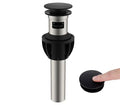 Push and Seal Stainless Steel Pop-Up Bathroom Drain Matte Black