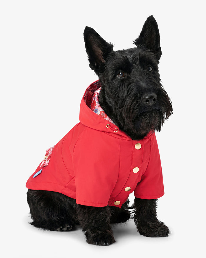 Red Hooded Pocket Jacket