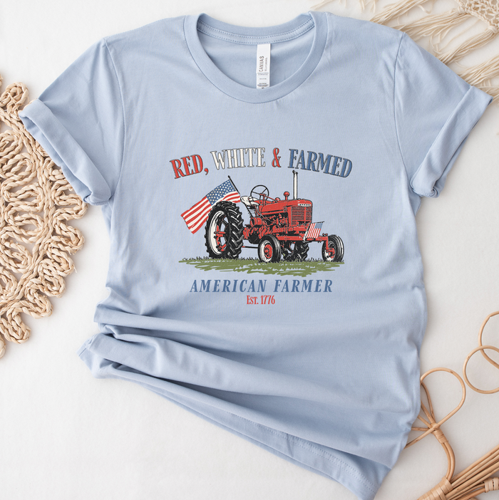 Red, White, and Farmed- Bella Canvas T-Shirt