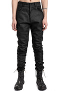 MD75 | SS26 -  Regular Fit Coated Jeans, Black Leather MD13275