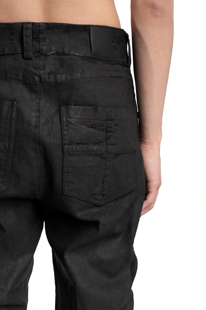 MD75 | SS26 -  Regular Fit Coated Jeans, Cracked MD13275