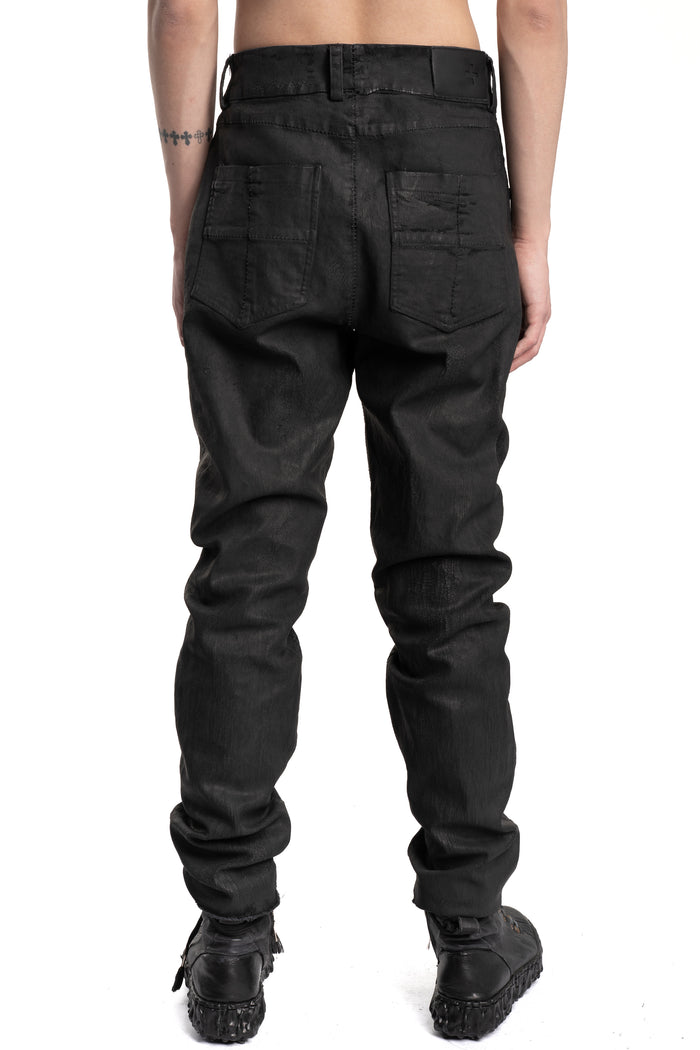 MD75 | SS26 -  Regular Fit Coated Jeans, Cracked MD13275
