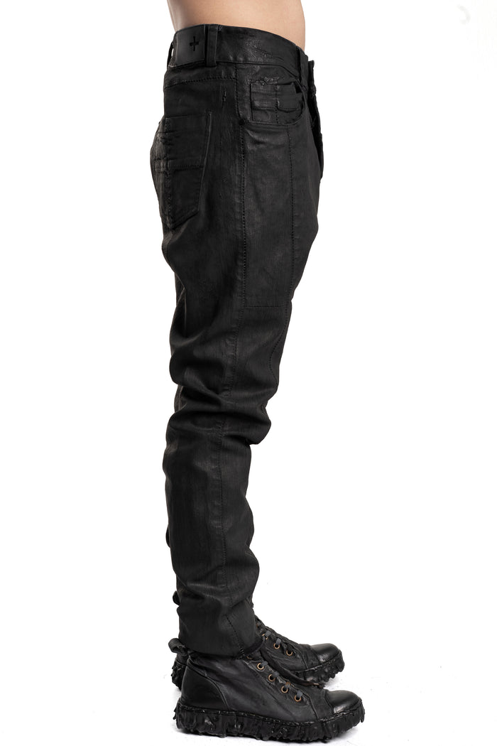 MD75 | SS26 -  Regular Fit Coated Jeans, Cracked MD13275