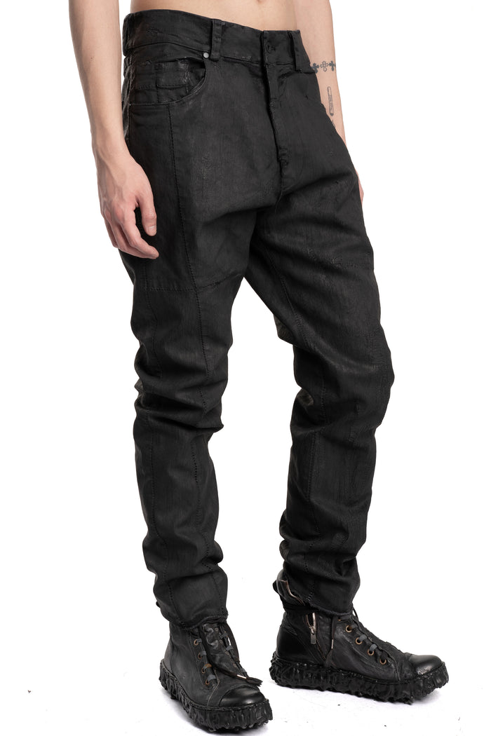 MD75 | SS26 -  Regular Fit Coated Jeans, Cracked MD13275