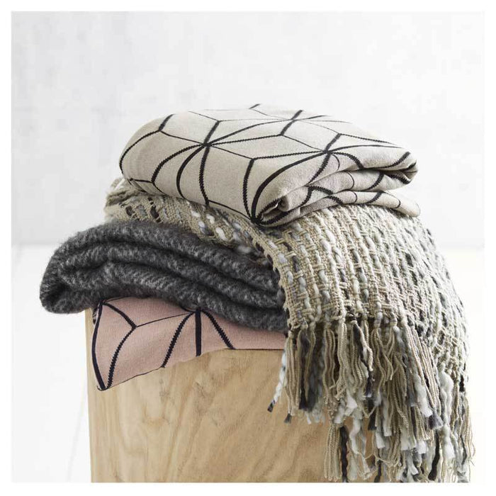 Amalfi Reversible Empire Knit Throw – Navy & Pink | Koop.co.nz