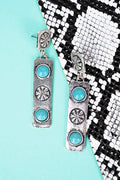 Ridgecrest Silvertone and Turquoise Earrings